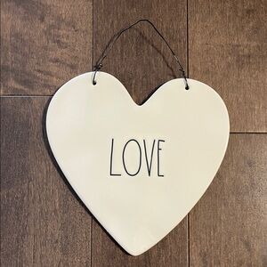 Rae Dunn Heart-Shaped White Wall Decor LOVE
